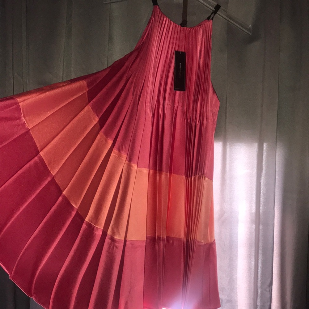 BCBG Pleated Orange  Dress